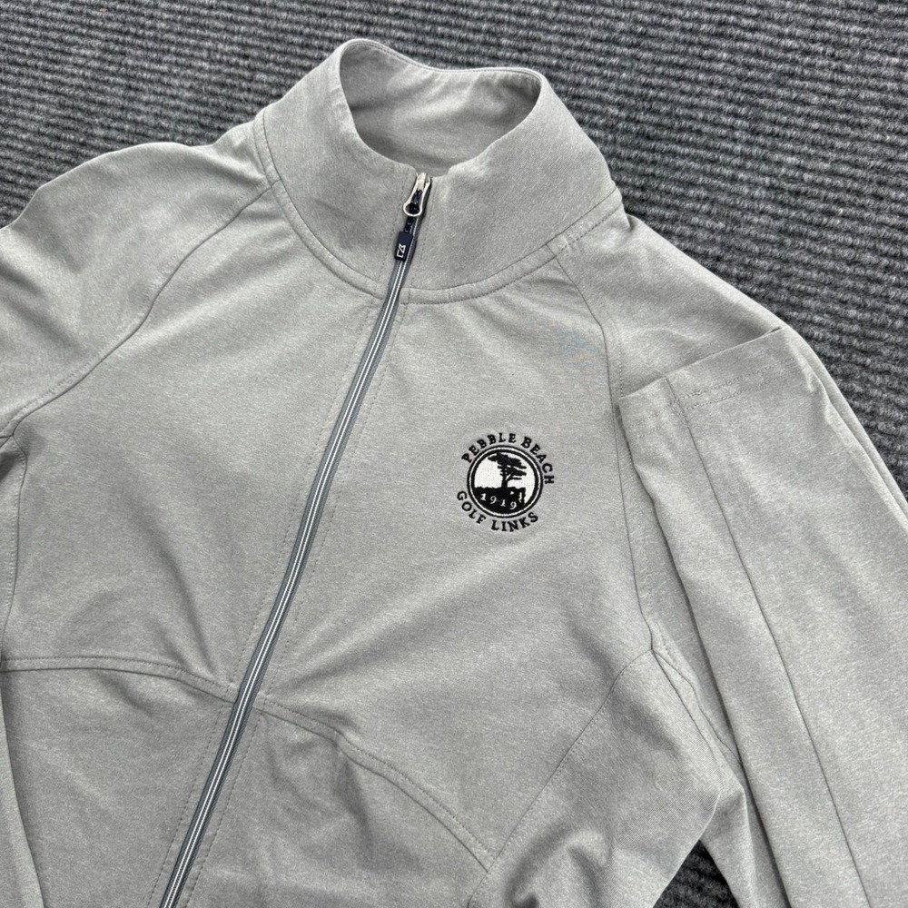 Cutter & Buck Pebble Beach Mens Small Gray Full Zip Golf Jacket Morgan Stanley